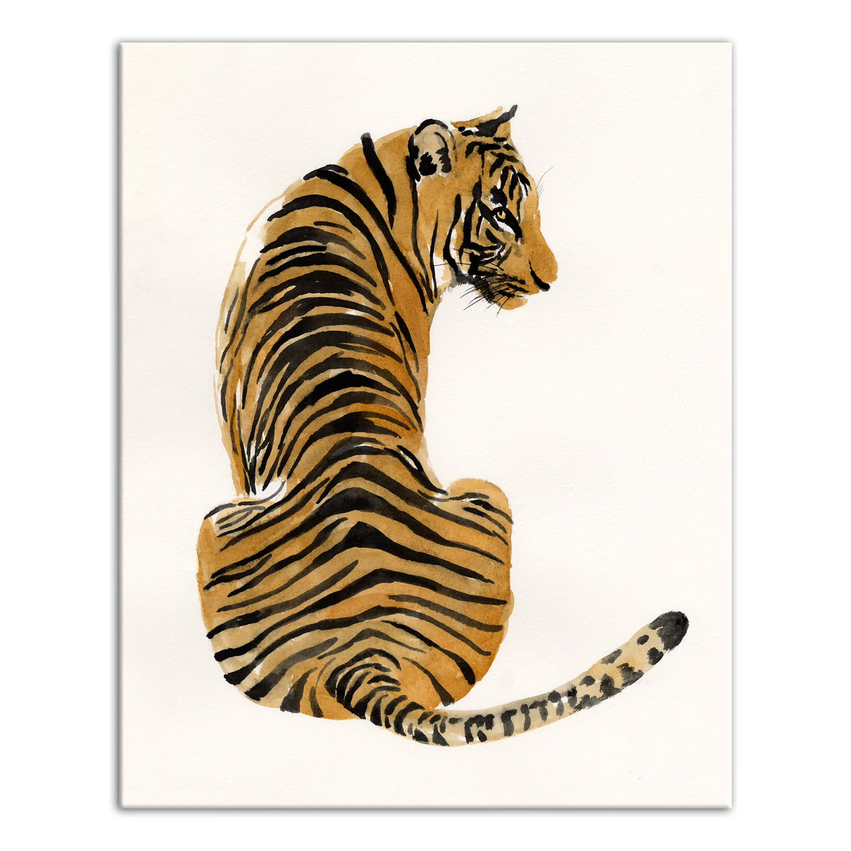 Watercolor Tiger 16x20 Canvas Wall Art M631