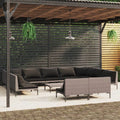 12 Piece Patio Lounge Set with Cushions Poly Rattan Dark Gray H357