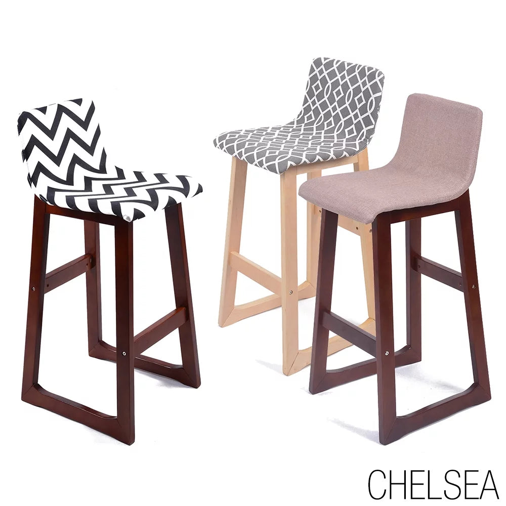 Contemporary Wood Fabric Barstool M532849