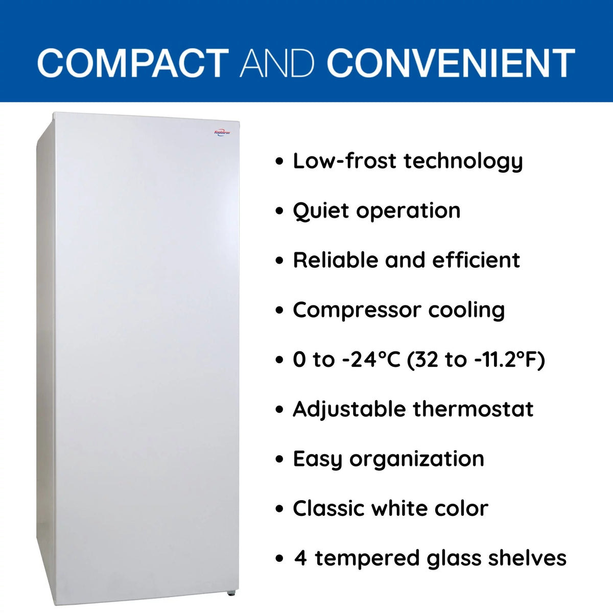 White 7.0 cu ft Upright Freezer E41122
