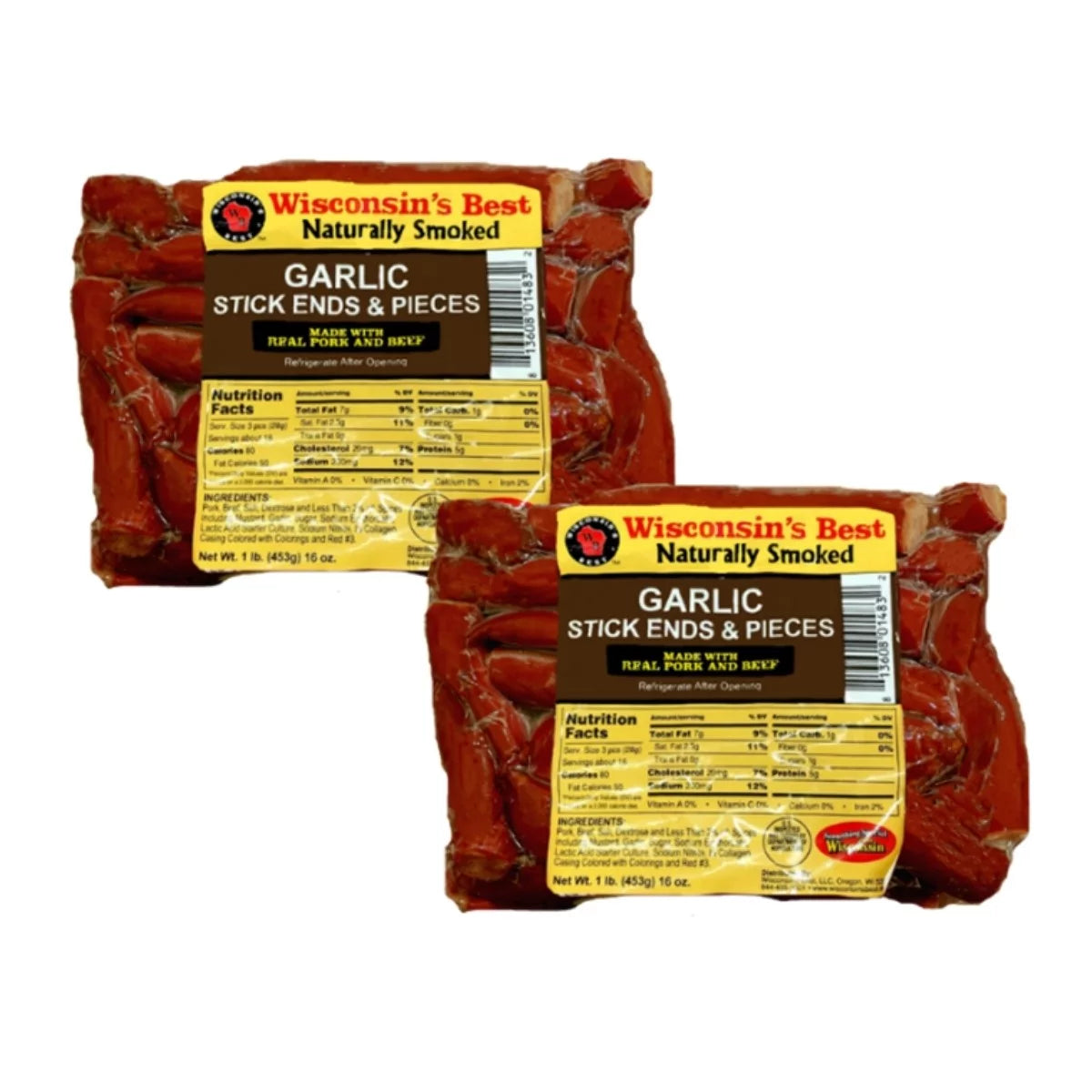 100% Beef Meat Snacks - JALAPENO CHEDDAR CHEESE Snack Stick Pack, 2 lbs. (2-16 oz. Packages) V117414