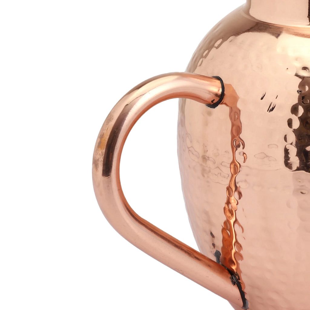Copper Pitcher with Bowl, Hammered Jug, 50.7 US Fl Oz (1.5 Lt.) M957922