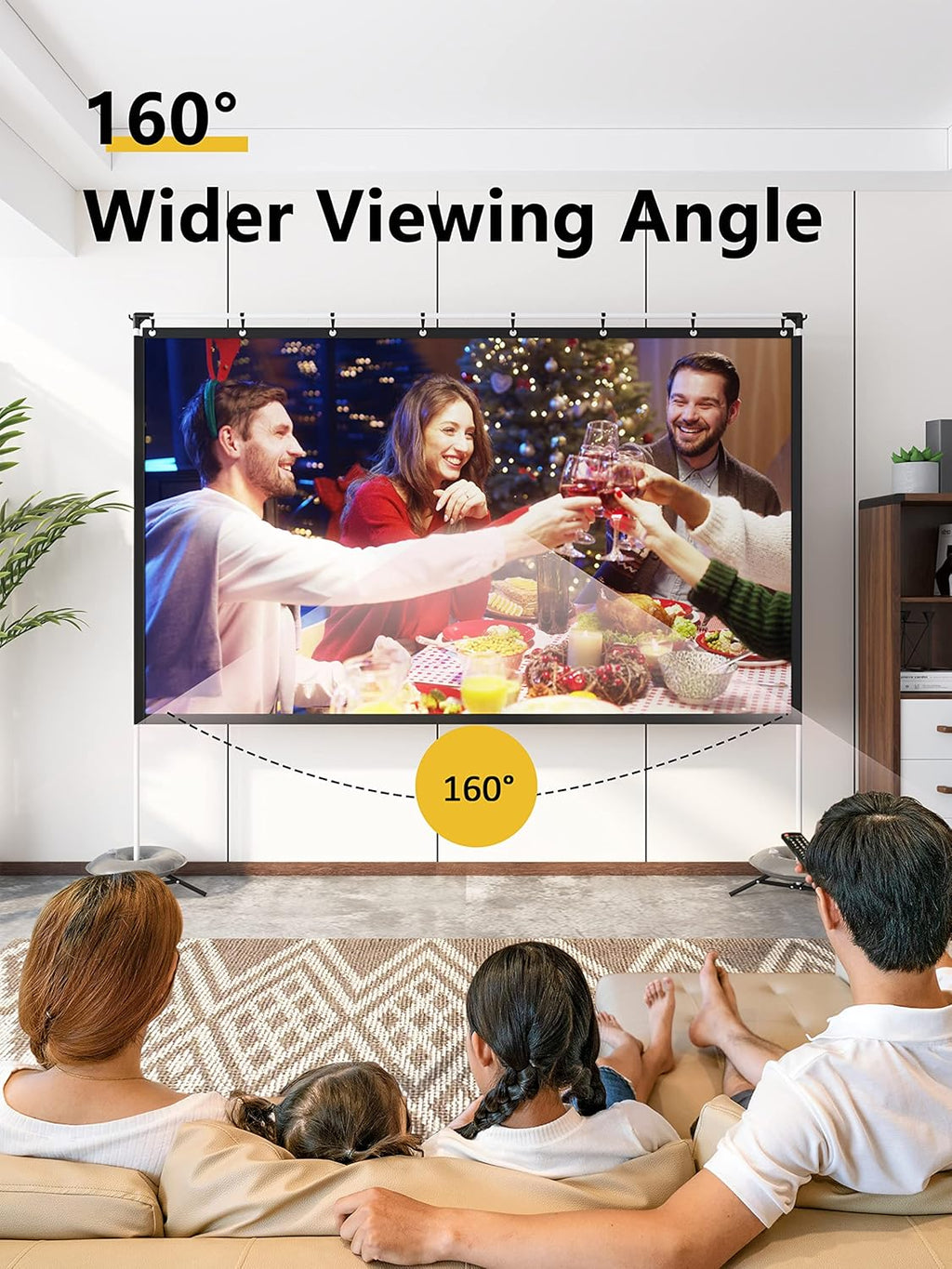 100 Inch 16:9 Portable Projector Screen with Stand and Carry Bag R790