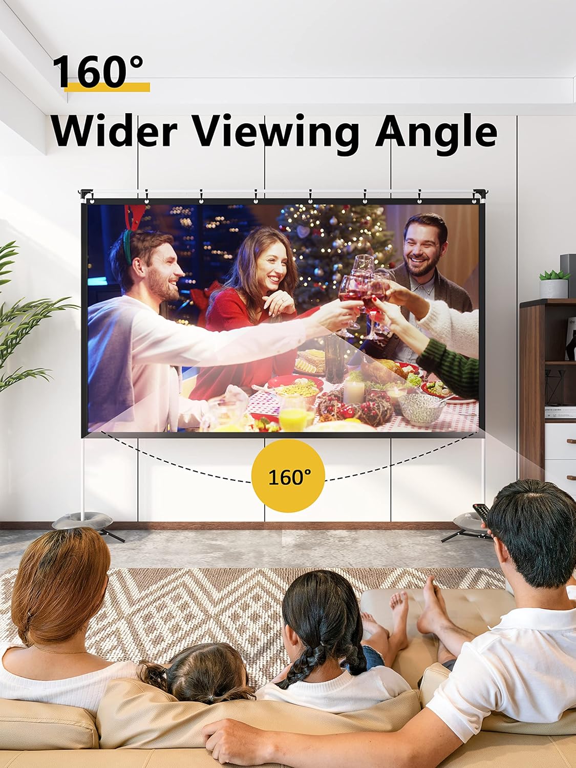 100 Inch 16:9 Portable Projector Screen with Stand and Carry Bag R790