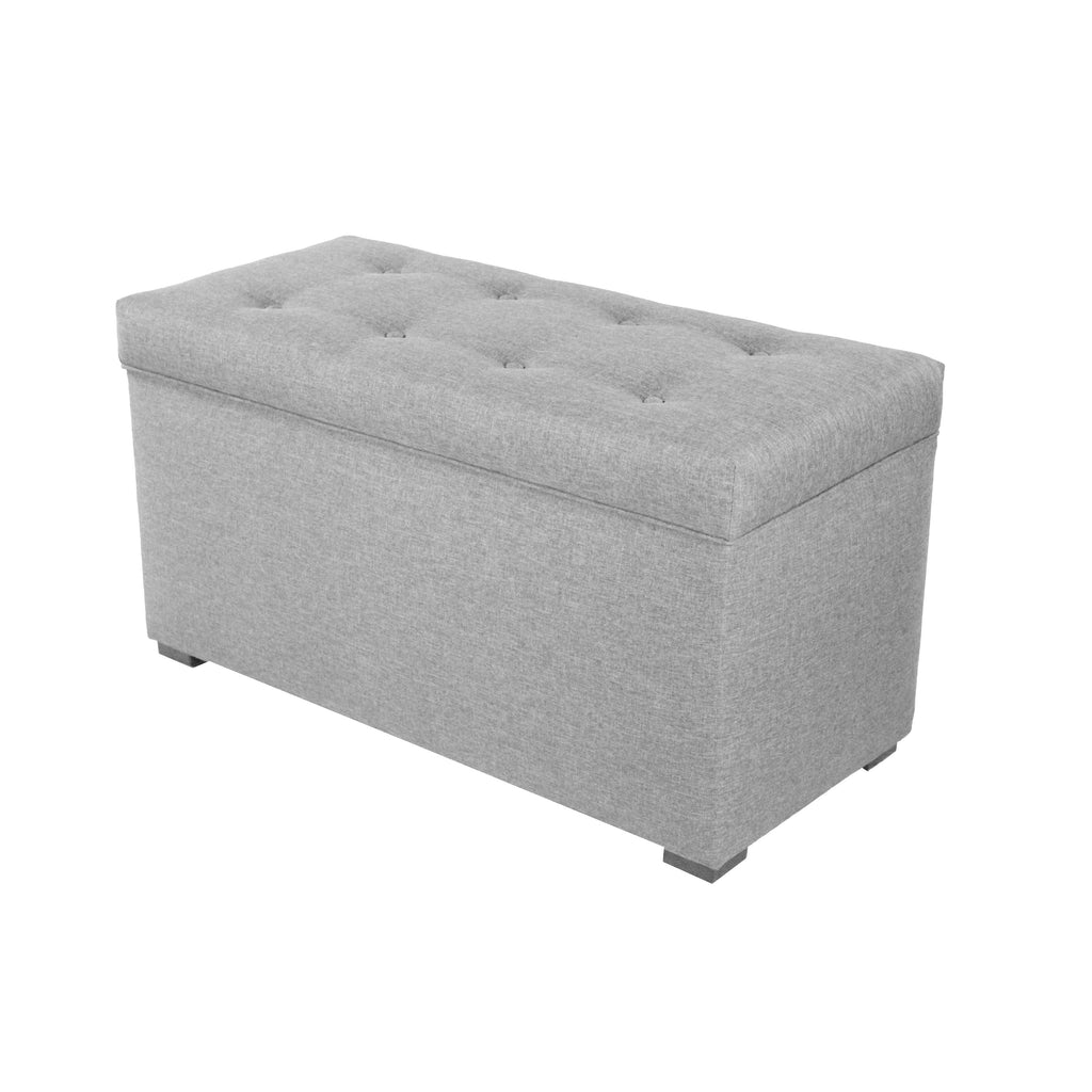 Tufted Storage Bench Gray H16456