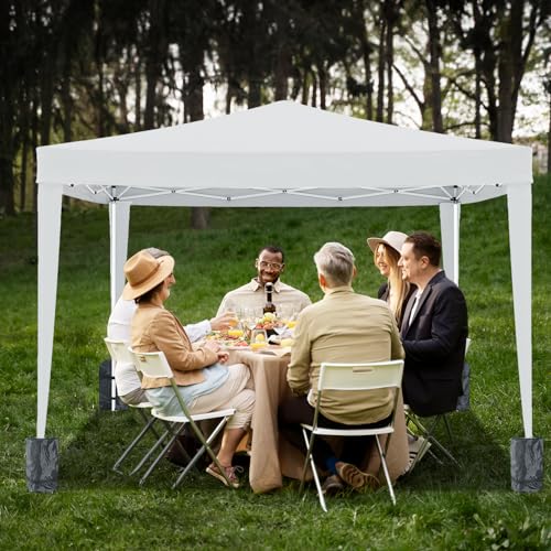 10x20 White Pop Up Canopy Tent with 6 Sidewalls Z20054