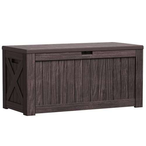 Black 120 Gallon Outdoor Storage Box with Lock K48571