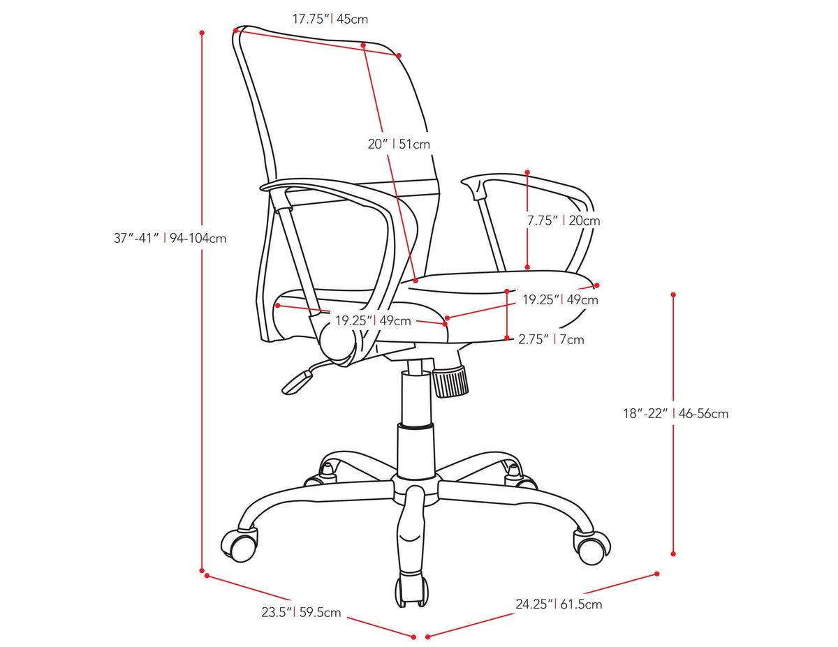 Yellow Contoured Mesh Office Chair E4147