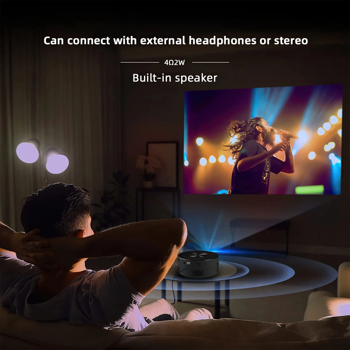 Mini Projector, 1920*1080p HD LED Projector with Remote Control N945