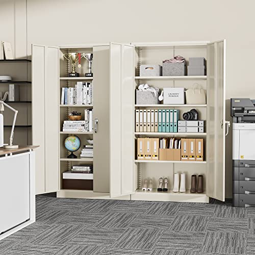 72” Black Metal Storage Cabinet with Adjustable Shelves D85088