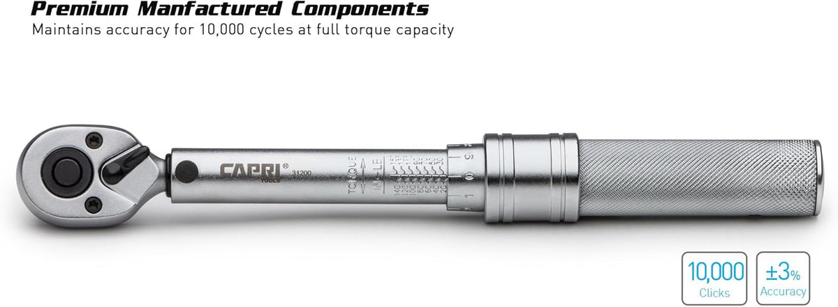 30-150 Inch Pound Industrial Torque Wrench, 1 4 Drive, Matte Chrome L882258
