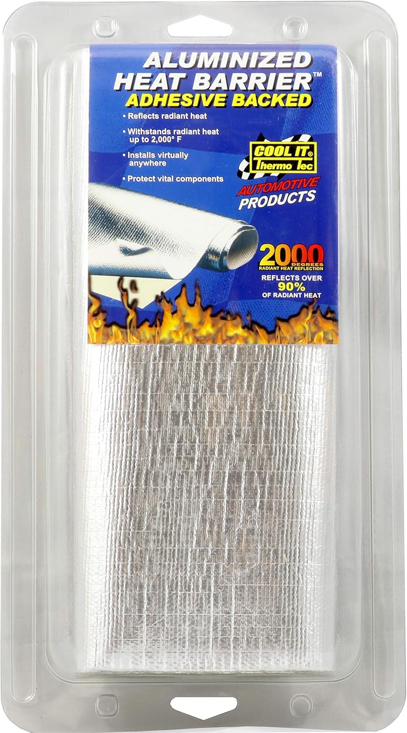 Adhesive Backed Aluminized Heat Barrier, 12" x 48" (2x 24" Sheets) Pack of 2 V76622