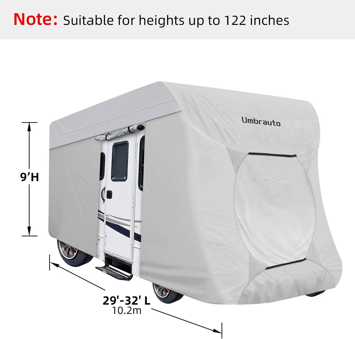 3 Layers Waterproof Ripstop RV Cover Fits 29Ft to 32Ft, Grey A913107