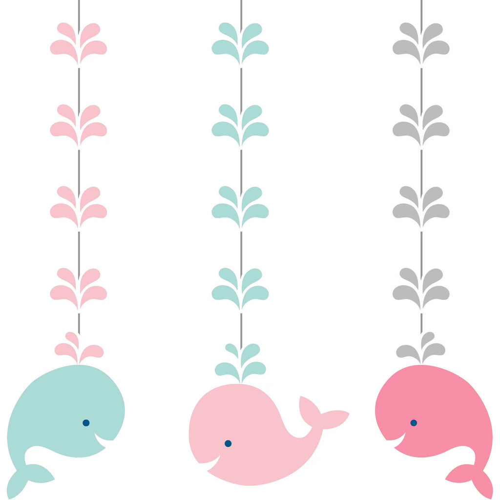 Pink Baby Whale Hanging Cutouts, 3 pk F235747