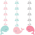 Pink Baby Whale Hanging Cutouts, 3 pk F235747