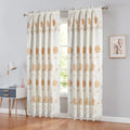 Floral Embroidered Rod Pocket Panel with Attached Valance 54x90 Inches Orange X57310