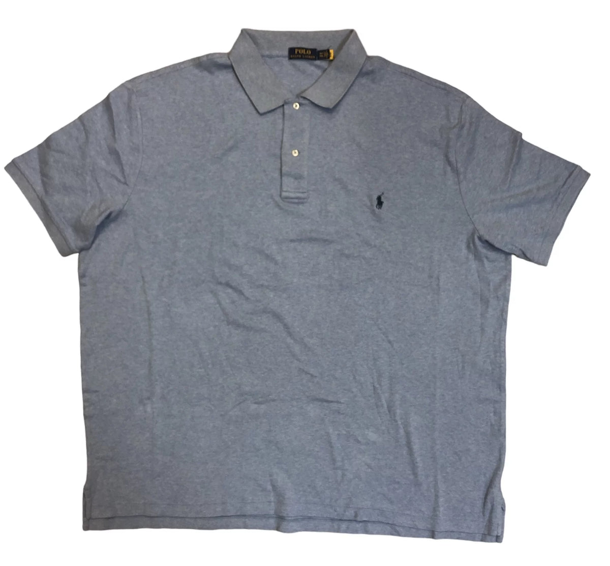 Heather Blue Big & Tall Cotton Polo Shirt S8279