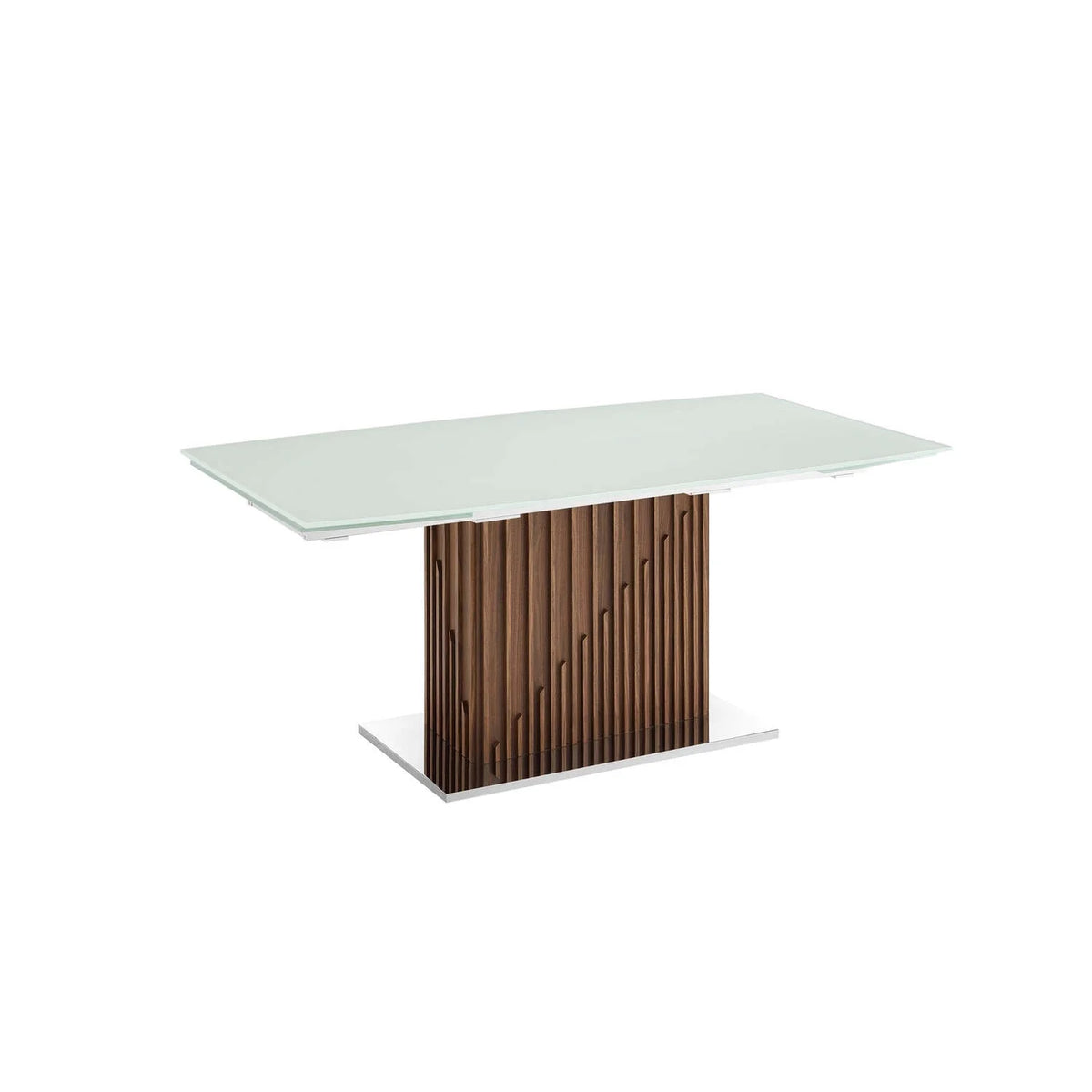 30 x 71 x 39.5 in. White Dining Table with Walnut Veneer Base I770
