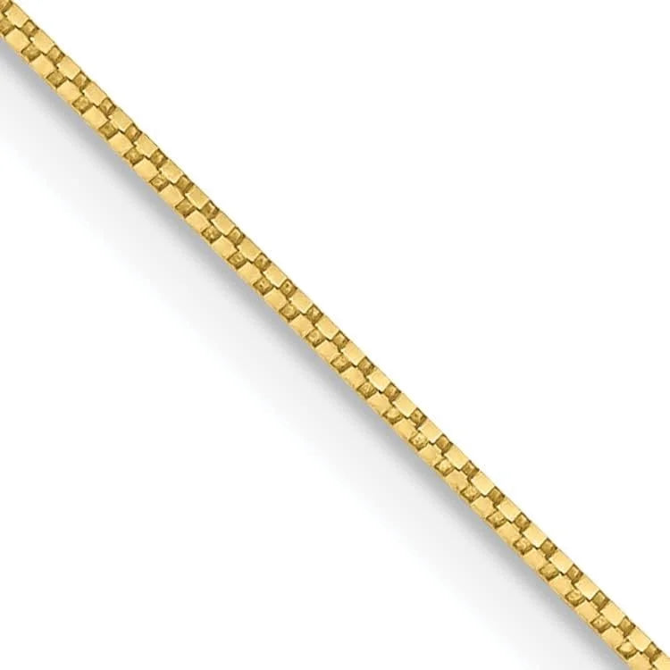 Solid 10k Yellow Gold 0.9mm Box Chain - 18" Q3033