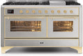 60 Dual Fuel Natural Gas Range in Stainless Steel with Brass Trim K890189