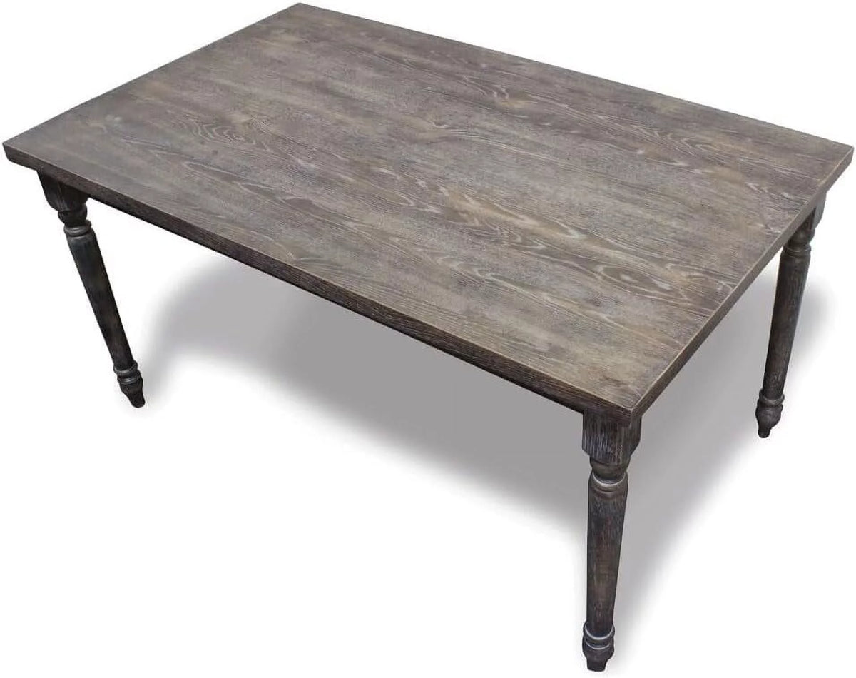 Grey Wood Veneer Distressed Dining Table F42108