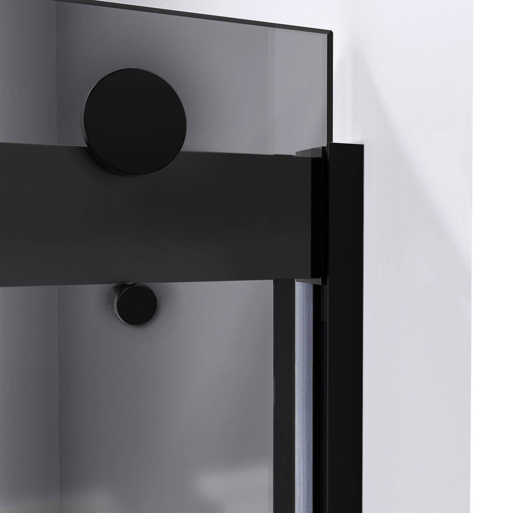 Semi-Frameless Bypass Shower Door in Chrome and Gray Glass I737