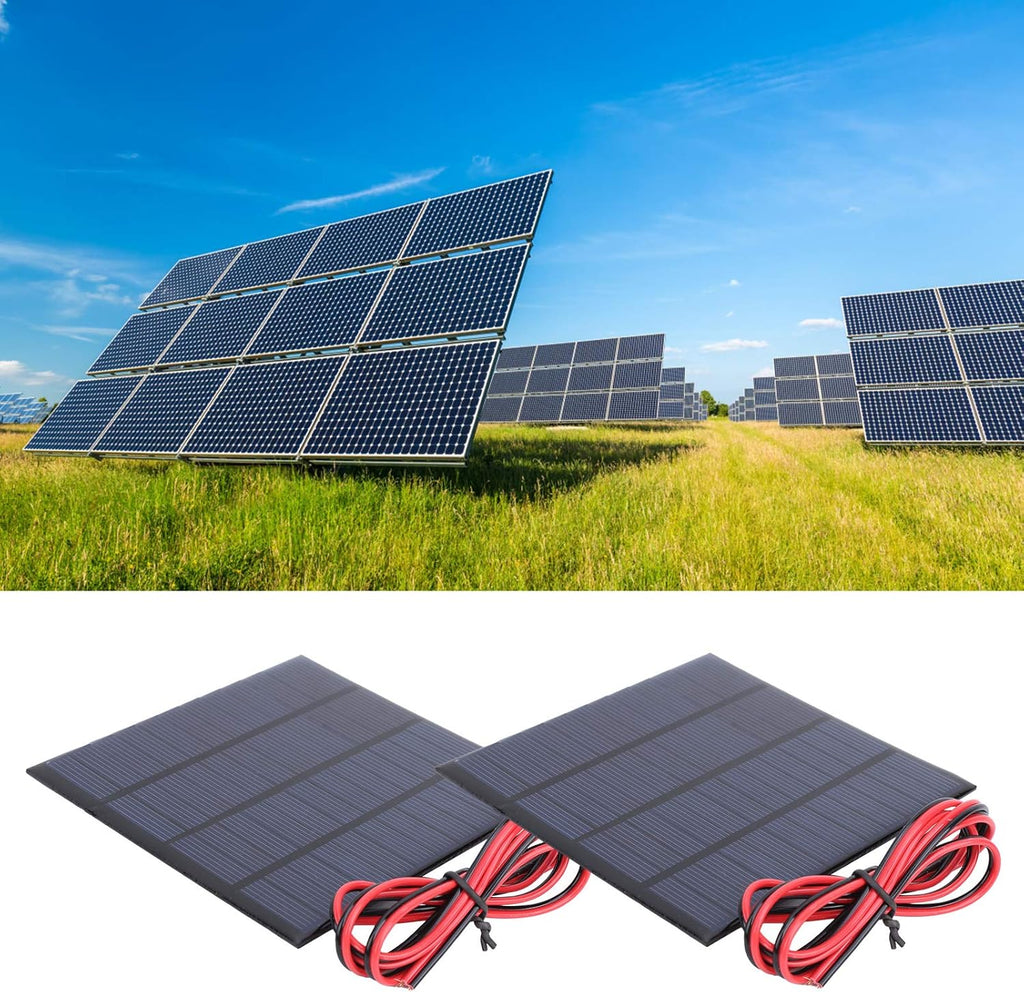 2Pcs DC 12V 150mA Solar Panel Mini Solar Battery Module with 1m Cable Polysilicon Solar Epoxy Cell Charger K110