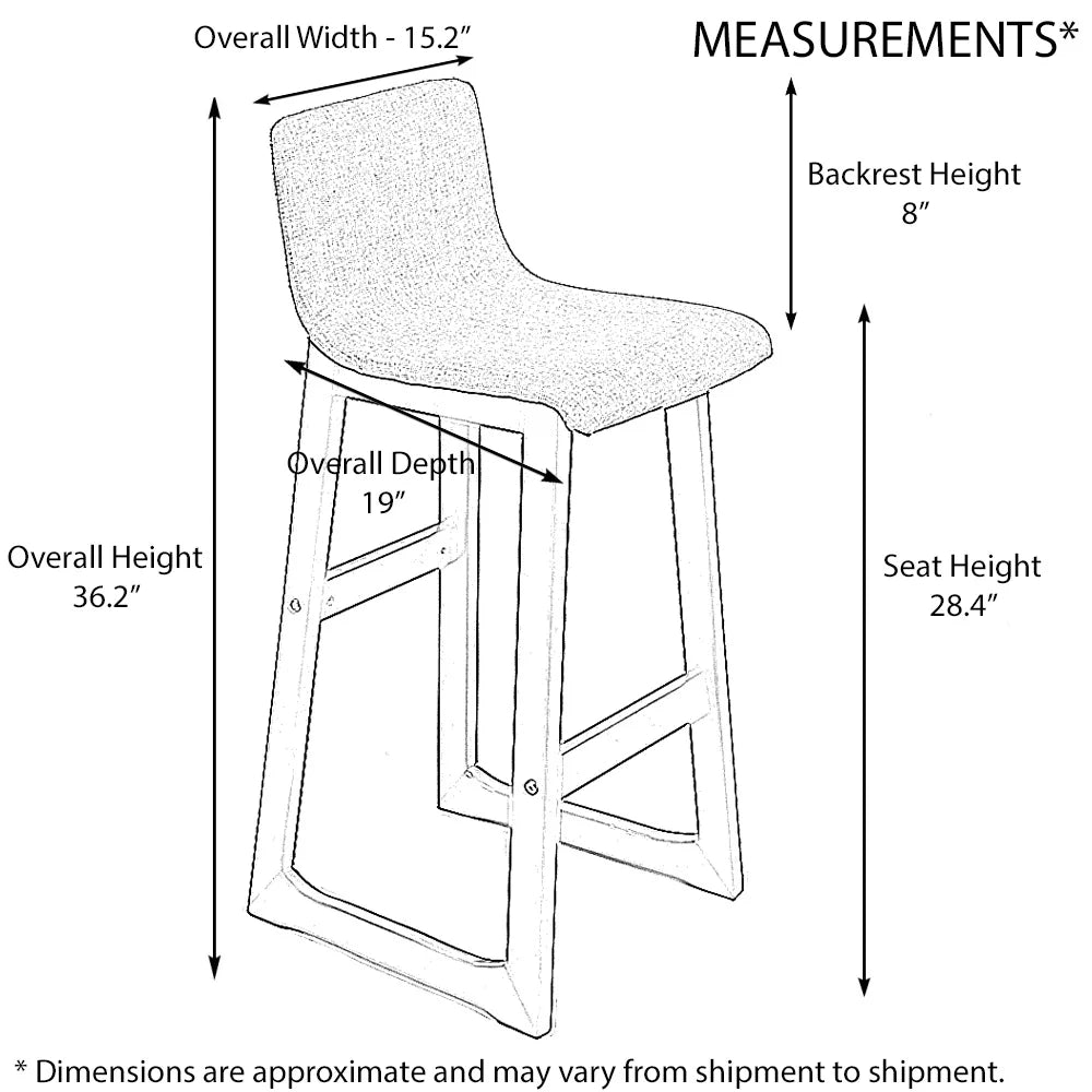 Contemporary Wood Fabric Barstool M532849