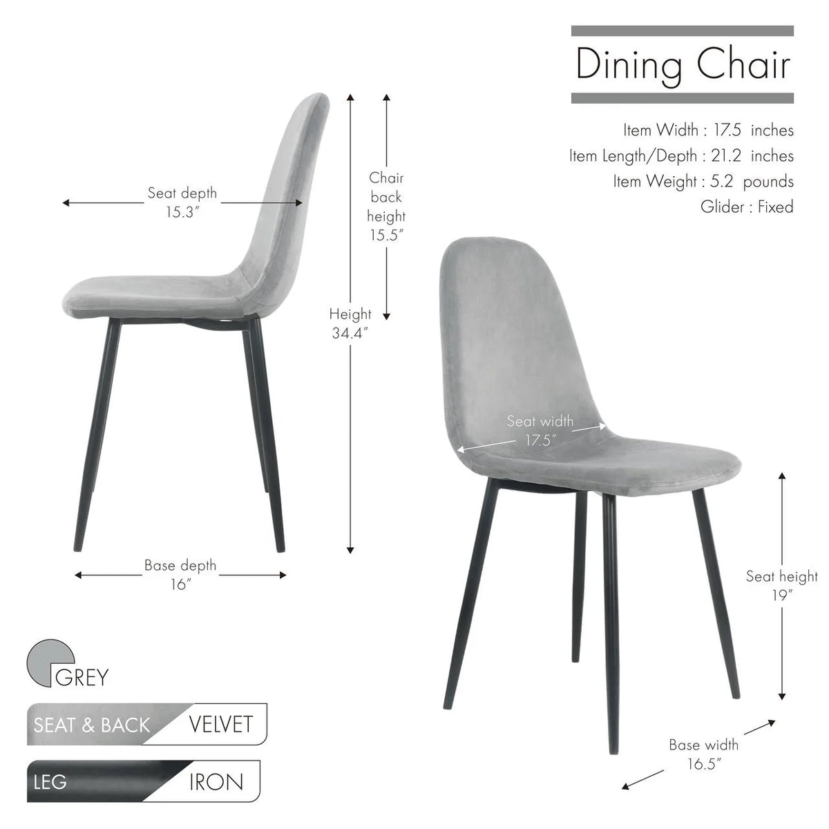 Velvet Dining Chairs Set Of 4 T9142