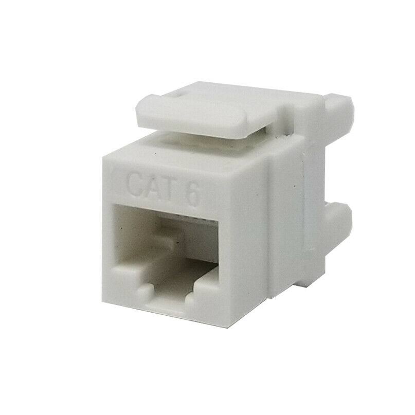 100 Pack Cat6 White Network Ethernet Keystone Jack 180 Degree I87154