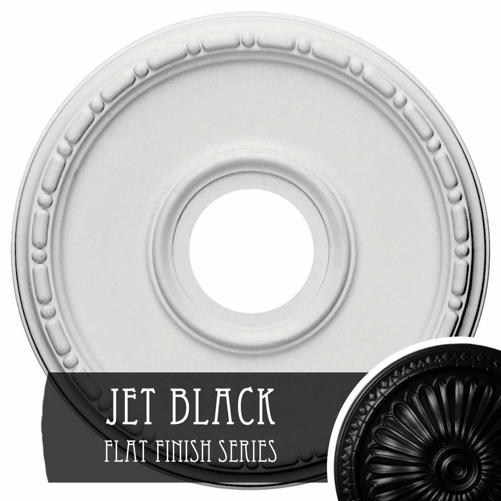 Jet Black Hand-Painted Ceiling Medallion L205