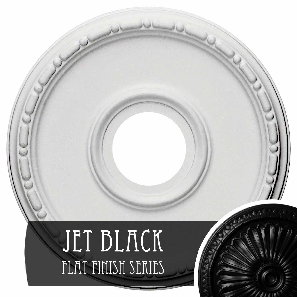 Jet Black Hand-Painted Ceiling Medallion L205