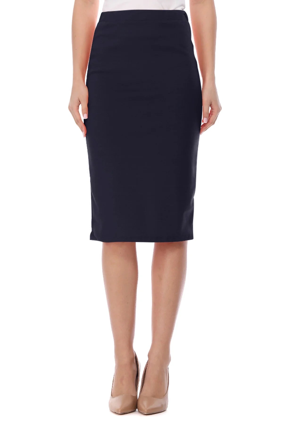 Women's High Waist Stretch Pull On Pencil Midi Skirt (Pack of 2) L422512