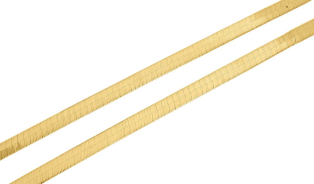 10K Yellow Gold Silky Herringbone Chain Necklace, 20 Inches U902203