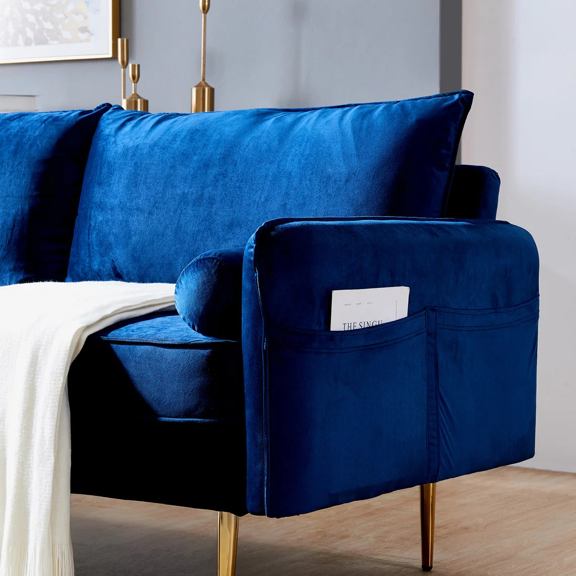 Blue Velvet Sofa B3416