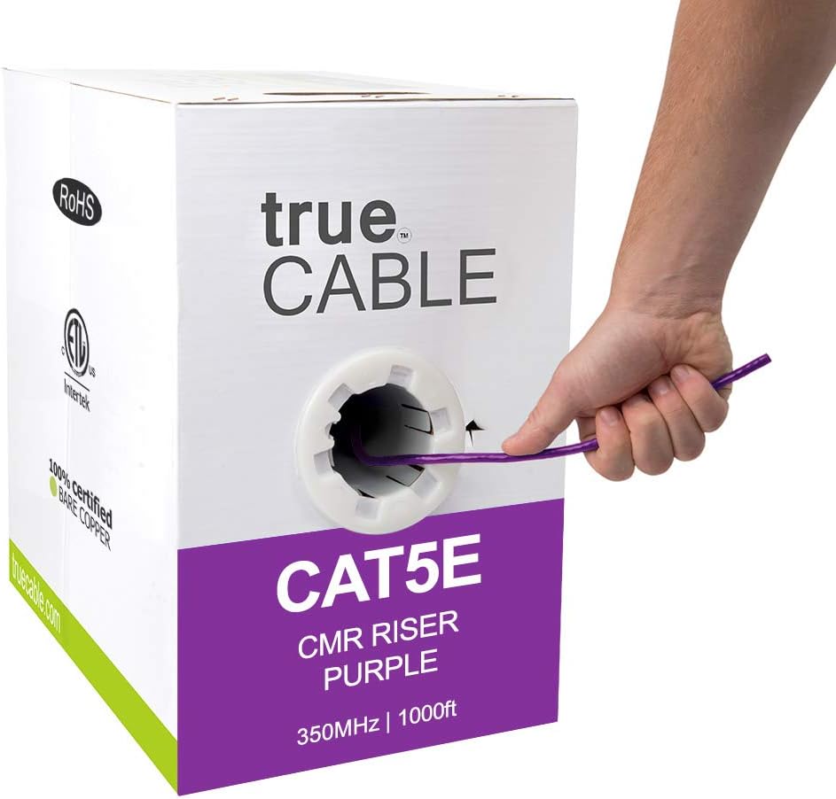 1000ft Purple 24AWG UTP Cat5e Ethernet Cable V51942