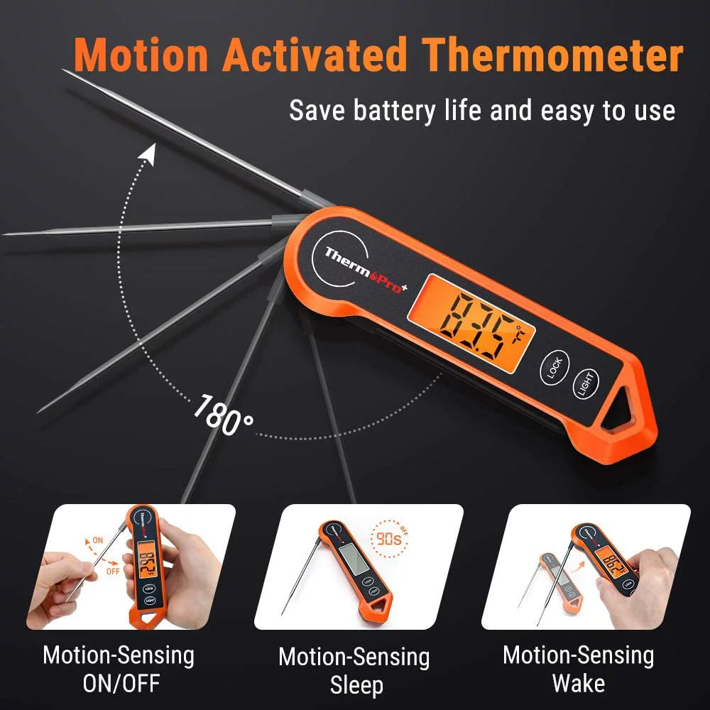 Waterproof Digital Meat Thermometer with Backlit and Motion Sensing Q8813