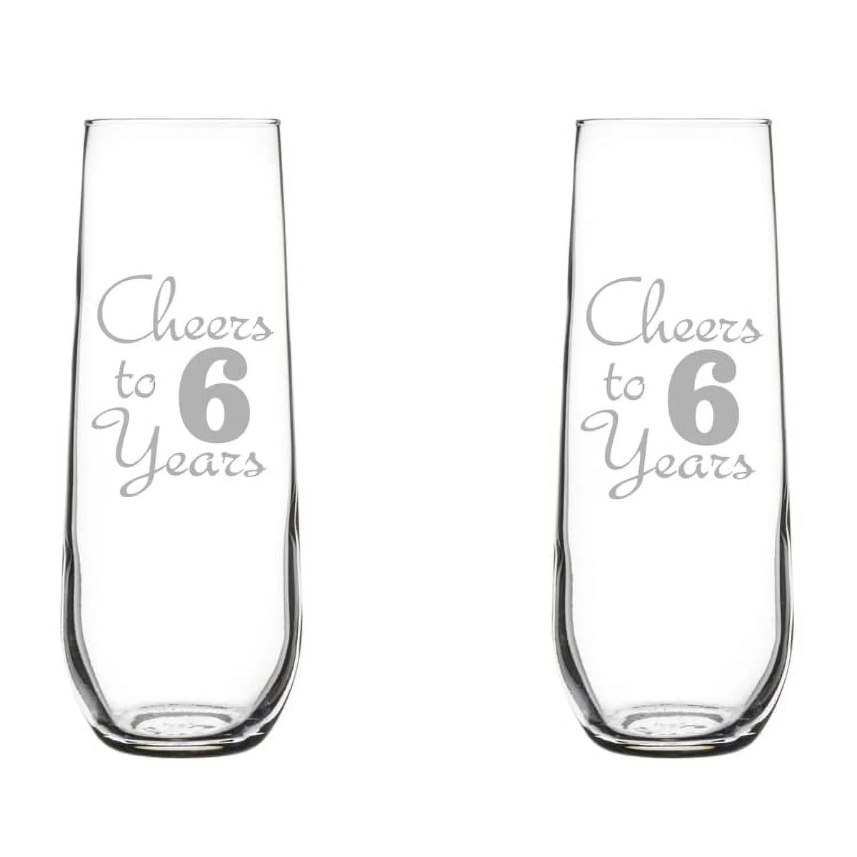 Set of 2 Stemless Glass Champagne Flutes 8.5 oz W8298