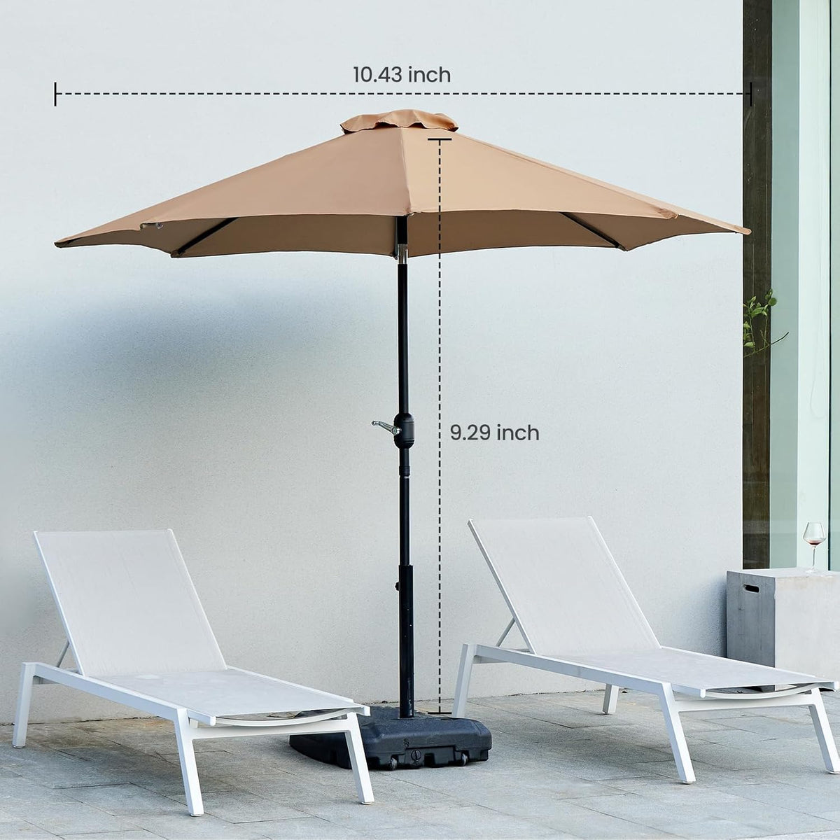 Tan 9' Outdoor Patio Umbrella with 8 Ribs T30402