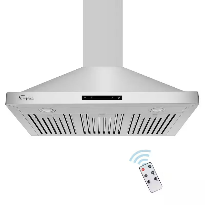36 in. 380 CFM Ducted Wall Mount Range Hood with Light in Stainless Steel P506