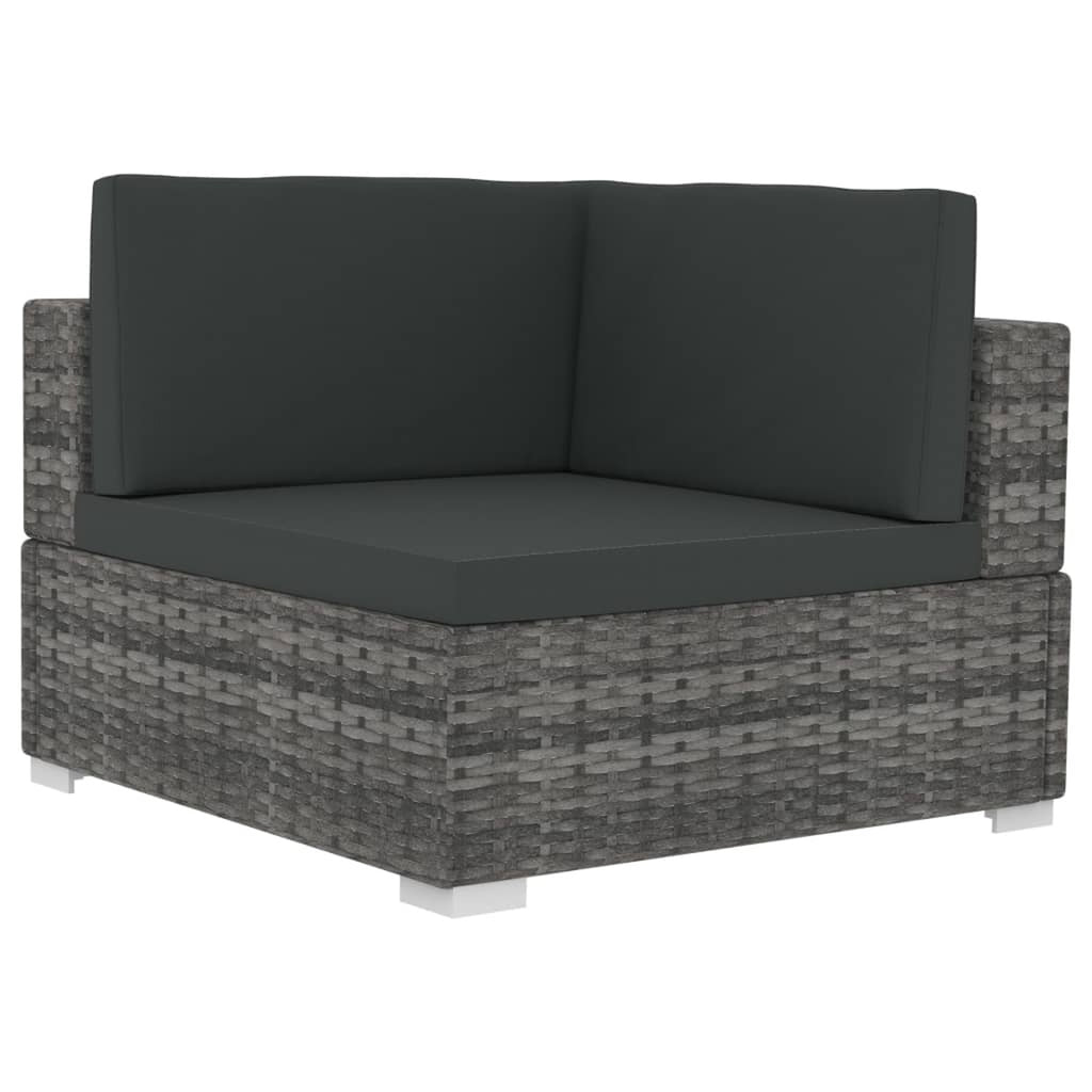 2 Piece Patio Sofa Set with Cushions Poly Rattan Gray A14254