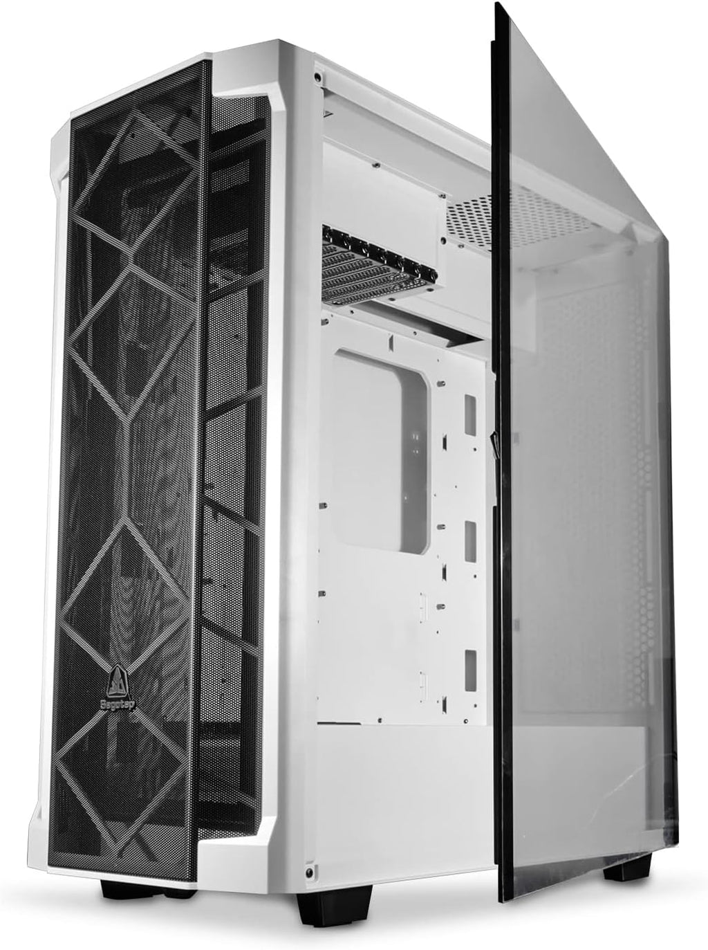 Black ATX Mid Tower PC Gaming Computer Case with Tempered Glass & RGB Front Panel M71756