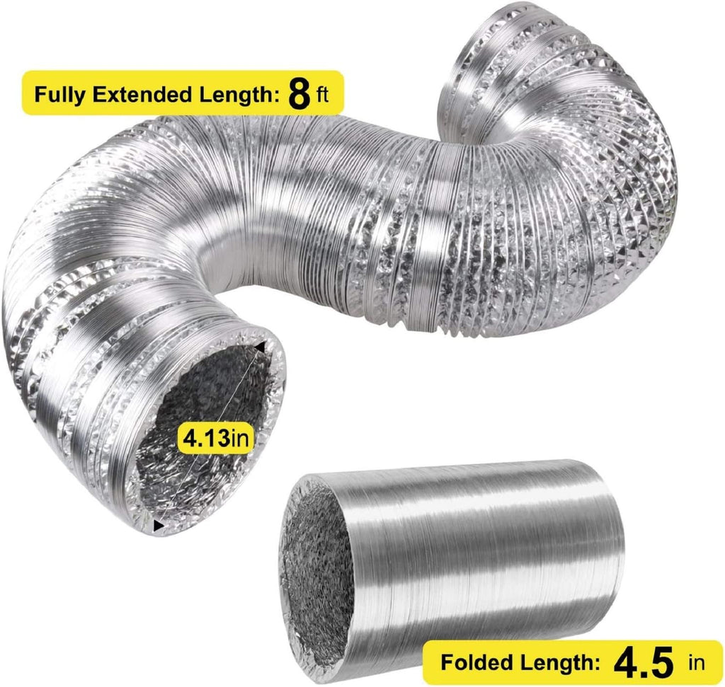 4 Inch 118 CFM Inline Fan Carbon Filter 8 Feet Ducting Combo B6821
