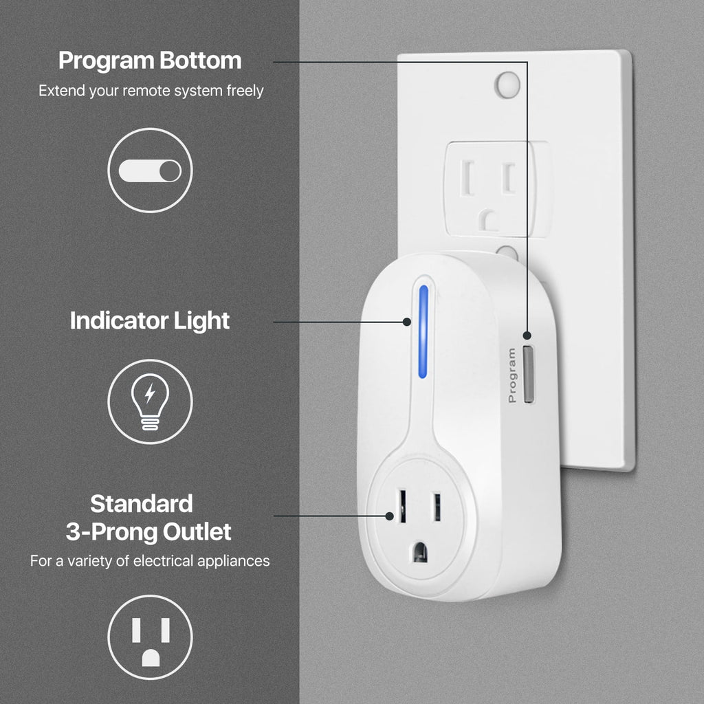 5 Pack Wireless Remote Control Power Outlet W862086