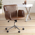 Brown Faux Leather Swivel Office Chair E468084