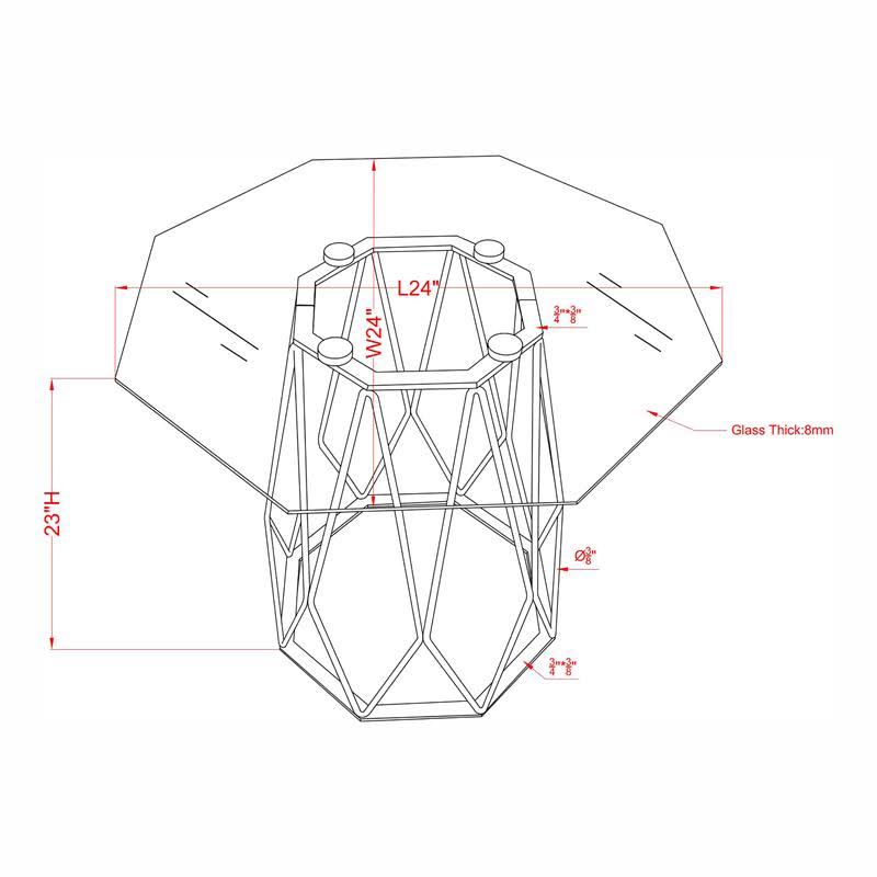 Contemporary Glass Top End Table I588500