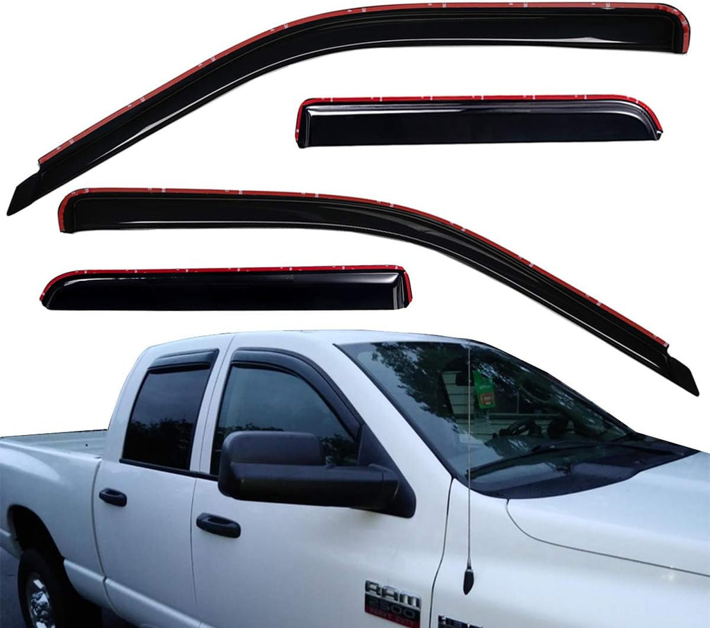 Dark Smoke Shatterproof 4 PCS In-Channel Side Window Visor Deflector Rain Guard Y766