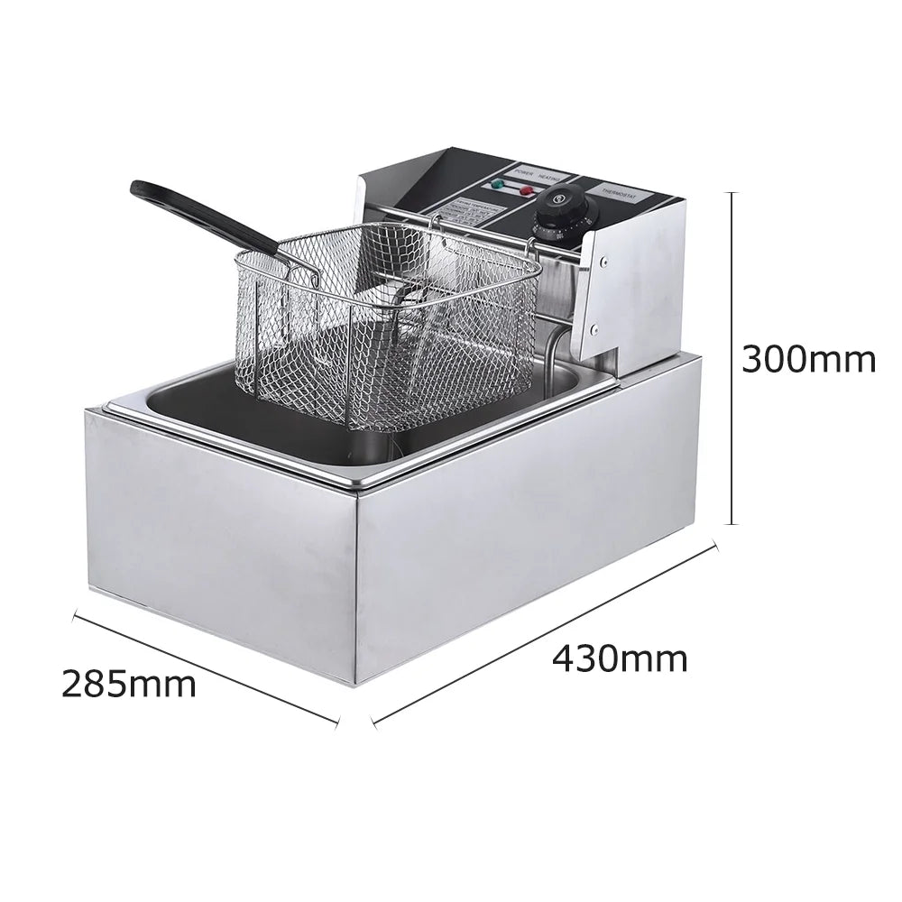 Electric Fryer 6L Stainless Steel 2500W Constant Temperature Commercial L6287