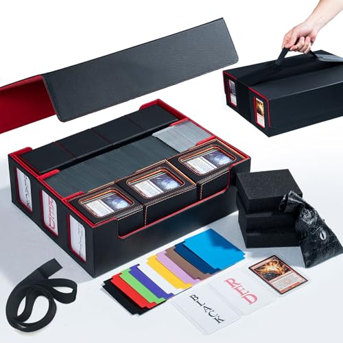Black Trading Card Storage Case with Magnet Closure O62583