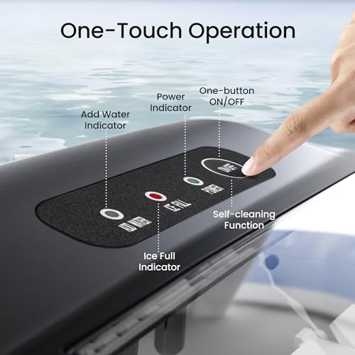 Countertop Portable Ice Maker Machine with Handle, Black I8204